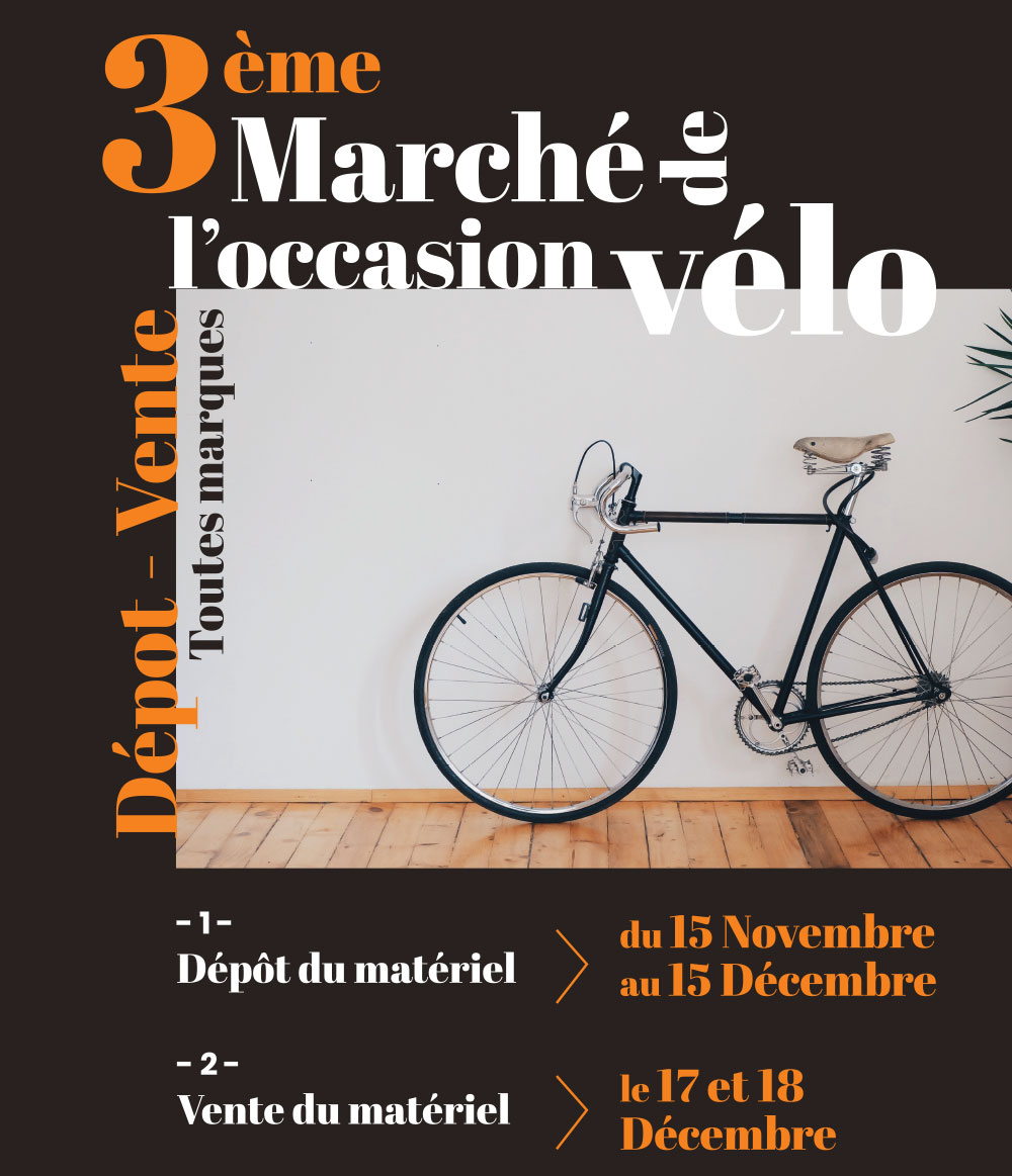 3ème marché de l'occasion - dépot - vente de vélos d'occasion -vélo de route - vtt - vélo électrique - vélo de ville à Lourdes dans les Hautes-Pyrénées
